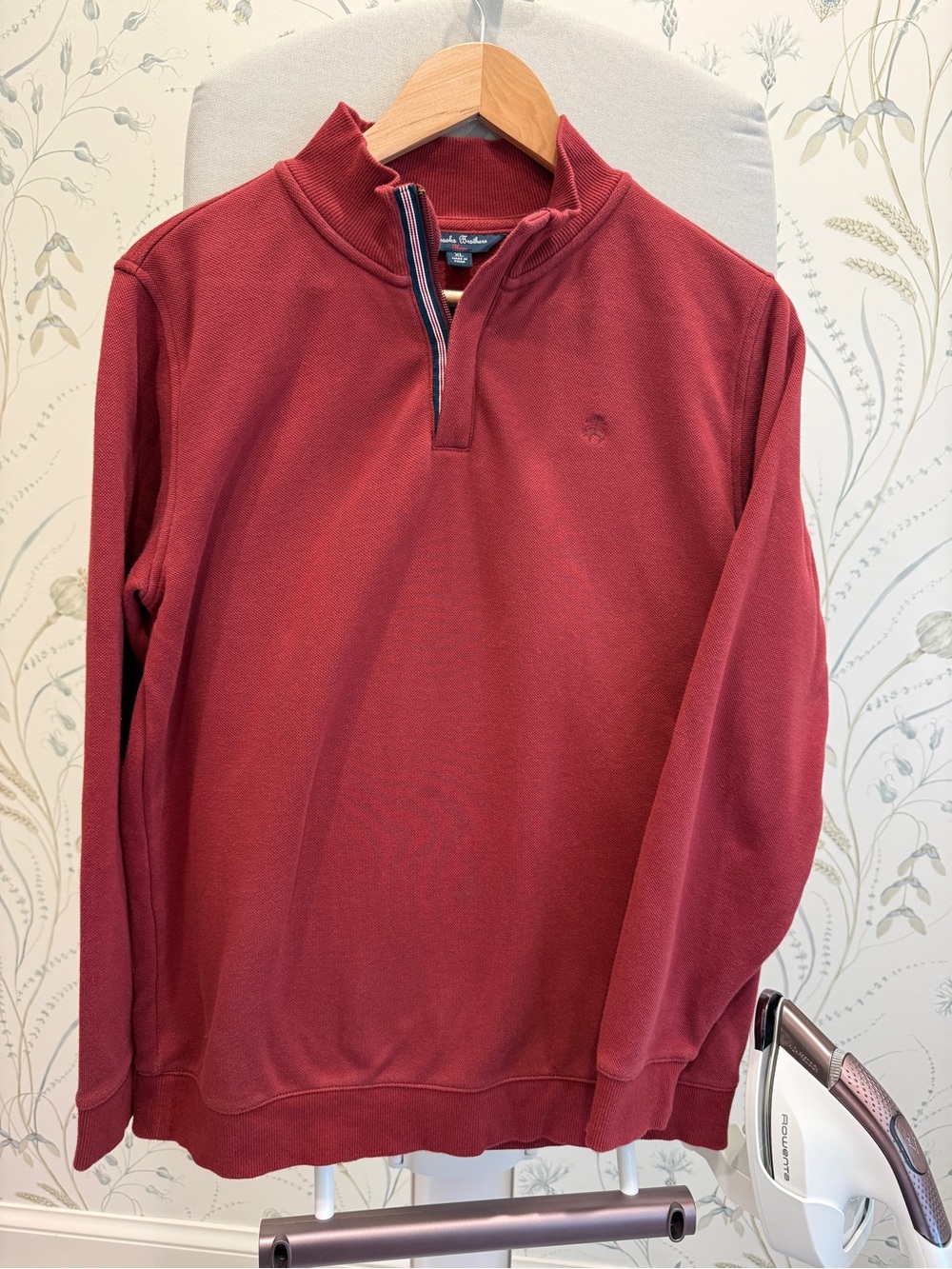 Brooks Brothers Men's Zip-Up Sweater in Burgundy